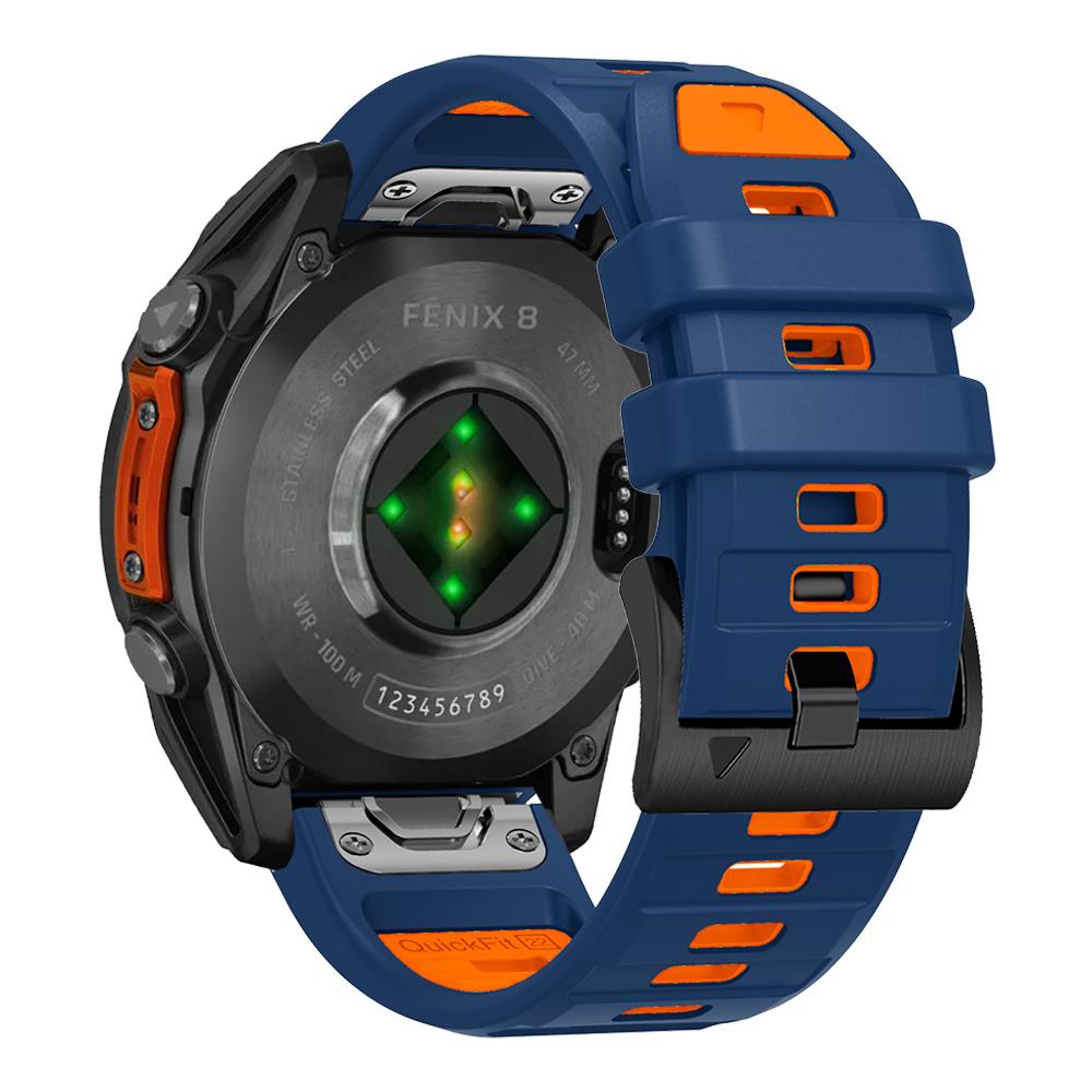 QuickFit 26mm 22mm Fenix8 Band For Garmin Fenix E 8 7 7X 6 6X 5 5X/Epix Pro 47mm 51mm/Enduro 3 Two-Tone Silicone Strap Bracelet