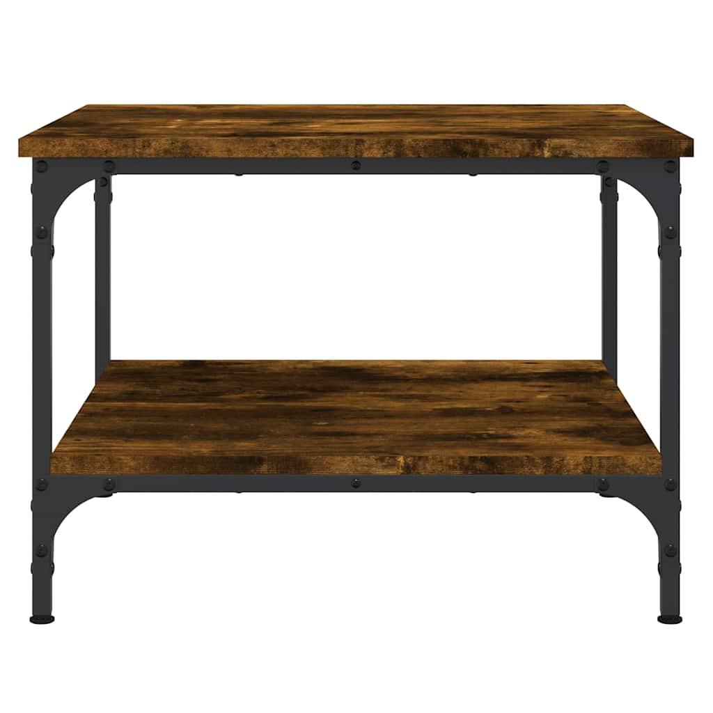 Tavolino Rovere Affumicato 55x55x40 cm Legno Ingegnerizzato