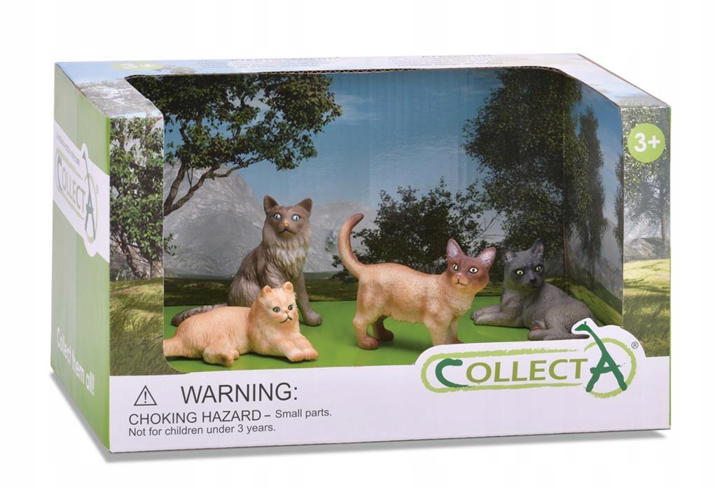 Figurki koty zestaw 4 sztuki - collecta - 89142 pudełko prezent