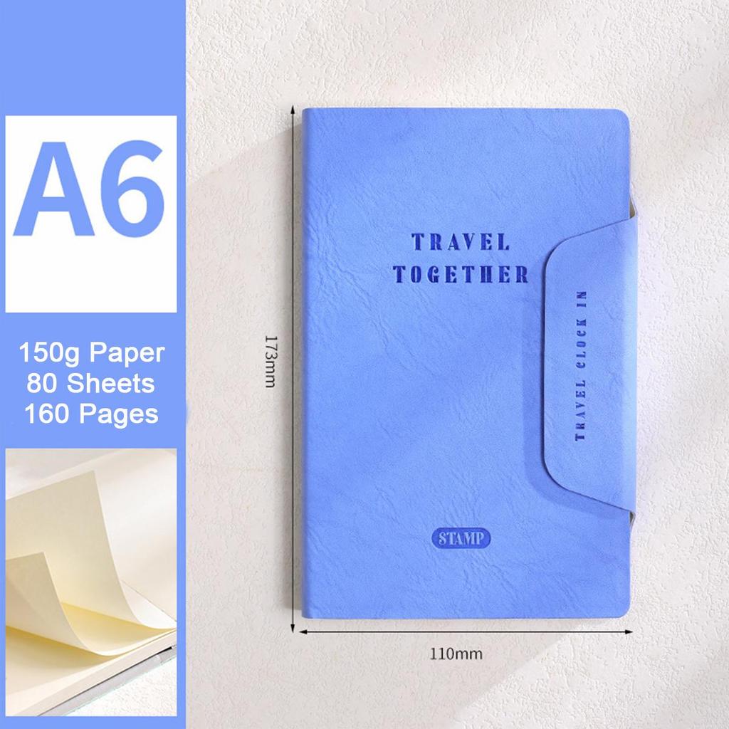 A6 Travel Journal, Student Leather Notebook, Blank Pages, Notepad, Drawing Book, Business Meeting Record Book, Mind Map, 80 Sheets