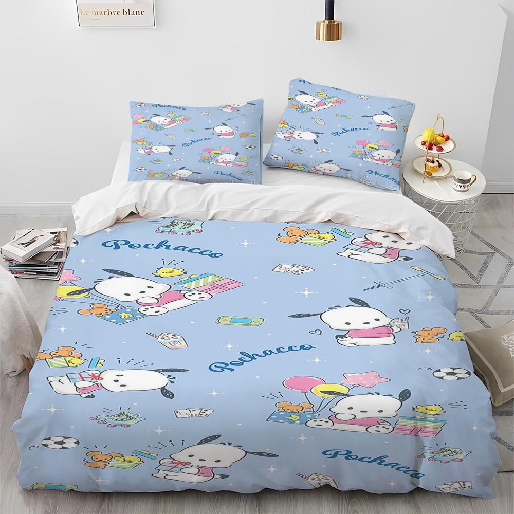 Sanrio Pochacco Bedding Sets Comforter Cover Bed Cover Duvet Cover Pillow Case 2-3 Pieces Sets Kids Bedroom Decoration
