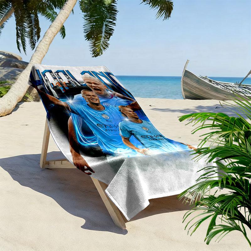 Asciugamano da Spiaggia con Stampa Eterna di Haaland, Asciugamano Grande Morbido Asciugatura Rapida per Spiaggia Campeggio Nuoto