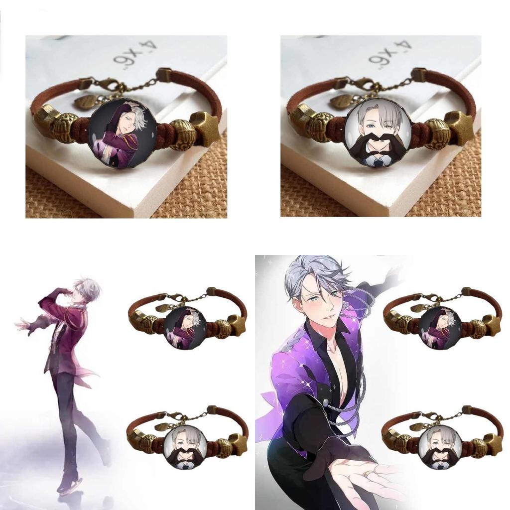 Yuri On Ice Cartoon Character Hand Chain Decorative Glass Wristband For Fans