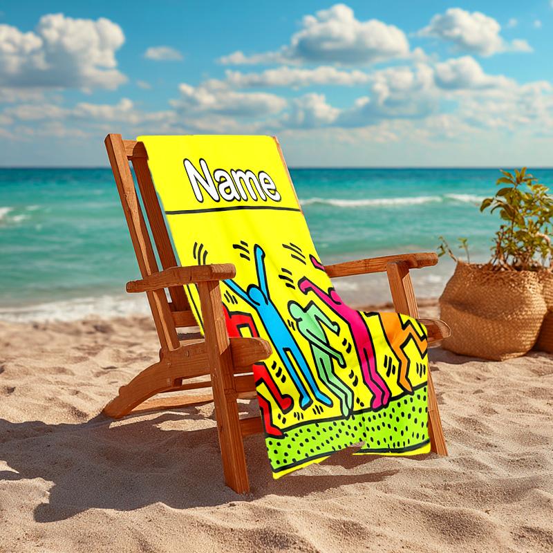 Personalized customized proof beach towel with Untitled Dance pattern - soft, absorbent,quick-drying,perfect swimming,camping&bathing