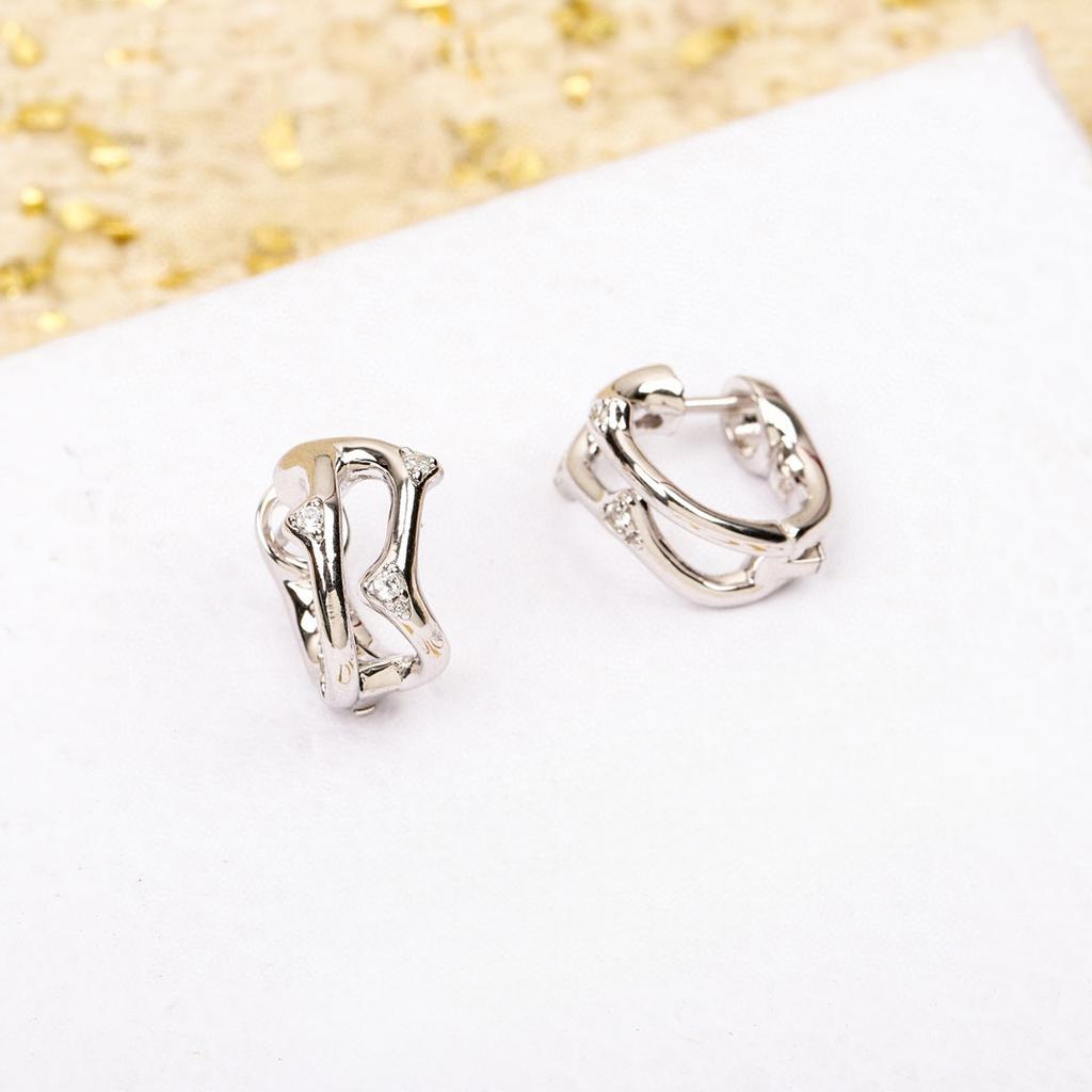 New Hot Brand Vintage Zircon Earrings for Women Luxury Jewelry Fashion Vine Type Designer Eardrop Pure 925 Sliver Clip Earrings