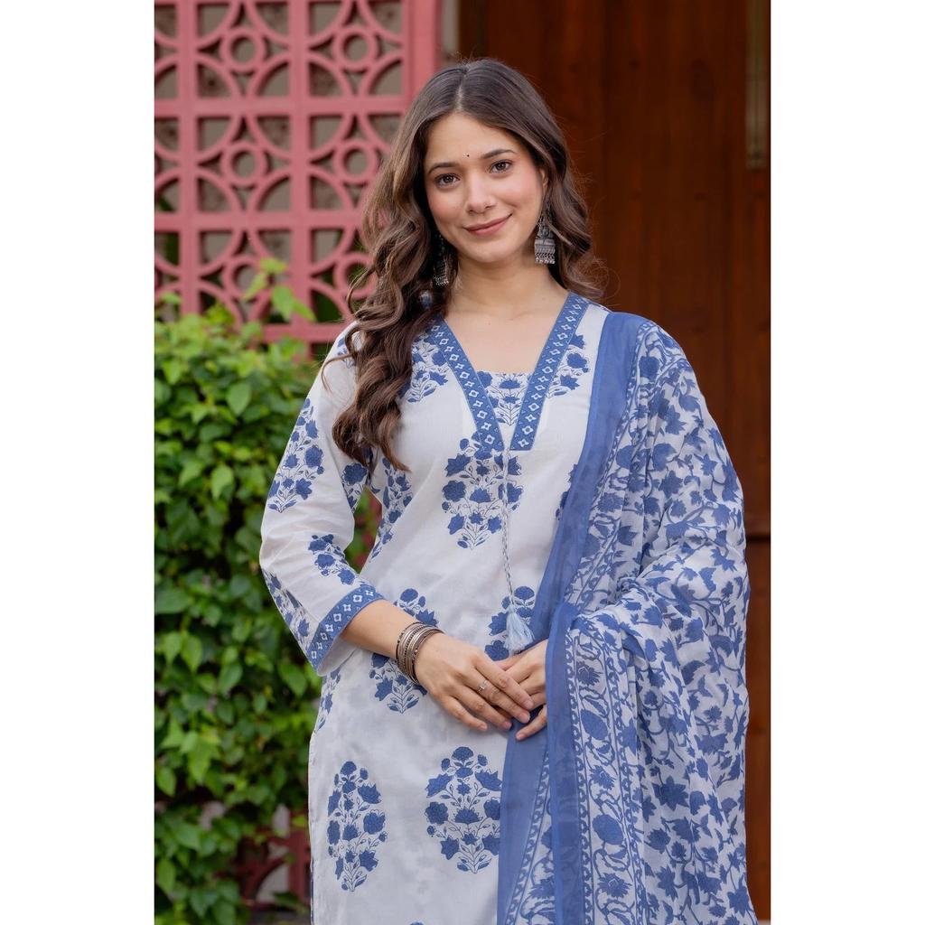 Desigenr Indian Pakisatni Pure Cotton Kurta Set Women Office Wear Kurti Pant Set