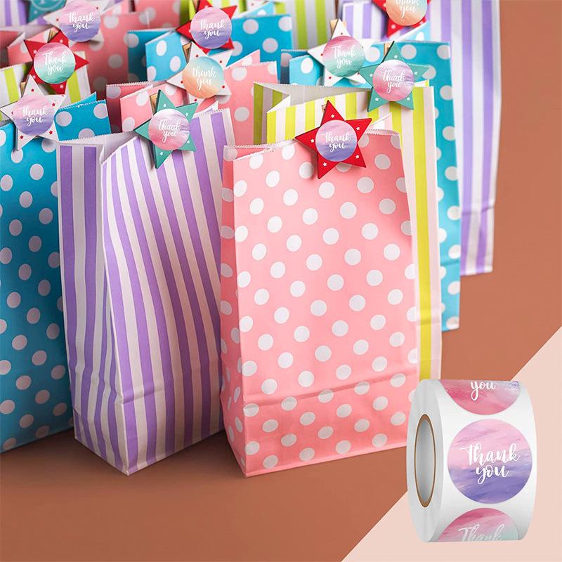 Color, Gradient Thank-you Stickers, Gift Packaging, Sealing Stickers, Decorative Stickers, Circular, Adhesive Labels