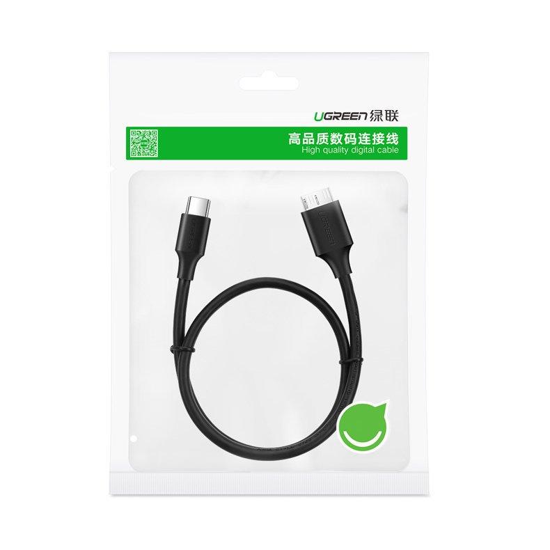 Ugreen 1m USB-C To Micro USB-B 3.0 High-Speed Data Transfer Cable, Model US312 20103 - Black