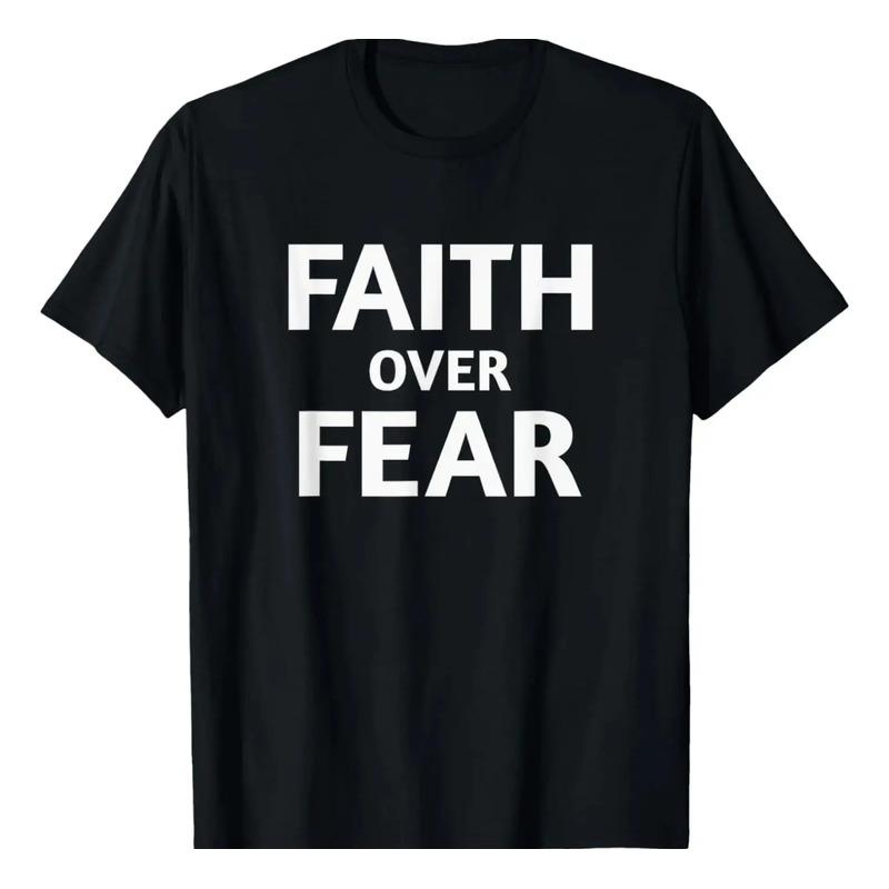 Camiseta Con Cita Motivacional De Faith Over Fear S разноцветный