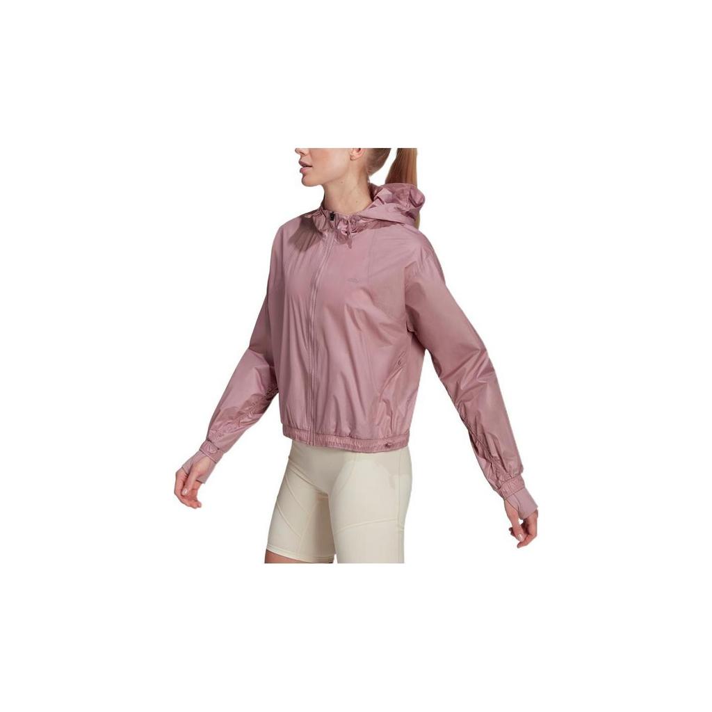 Adidas Μονόχρωμο αθλητικό γυμναστήριο με κουκούλα Γυναικεία εξωτερικά ενδύματα Magic-Pink HD9548