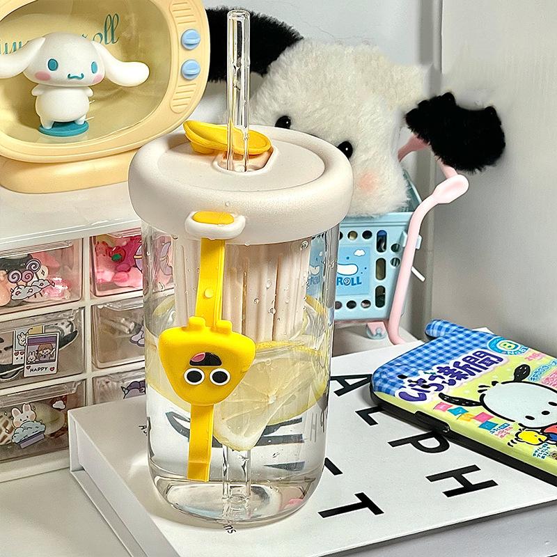 High Temperature Resistant and Anti Drop Plastic Cup for Tea Separation, Student Straw Cup, Portable Handle Water Cup