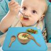 Kids Silicone Placemats, Dishwasher Safe Desk Mats, Toddler Portable Food Mat Travel Set of 2 (Green