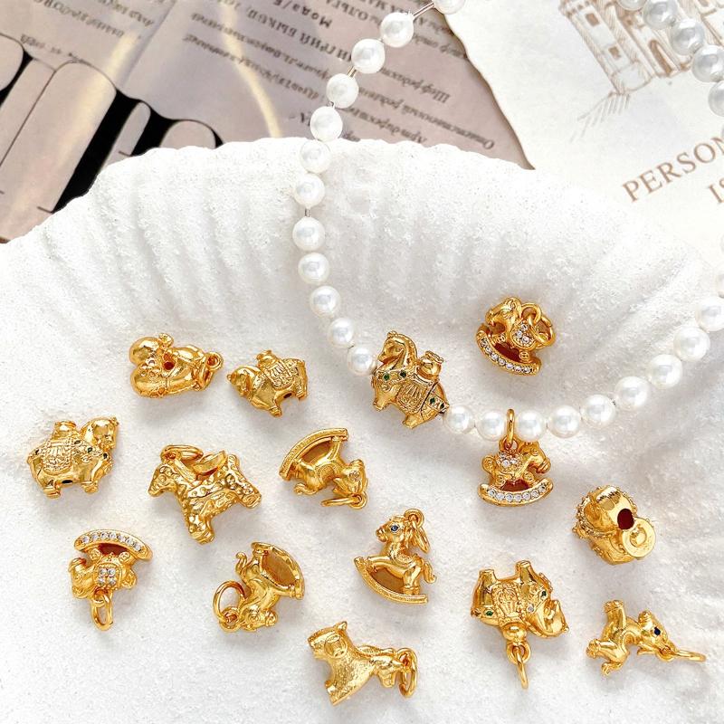 .1Stuks Schattige Gouden Kleur Pony Paard Bedels Hanger Voor Sieraden Maken Ketting Oorbellen Armband Sleutelhanger DIY Accessoires Benodigdheden