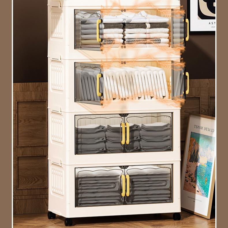 Flip Storage Box Storage Cabinet Foldable Plastic Wardrobe Cross-border Clothes Organizing Box Home Bedroom Locker
