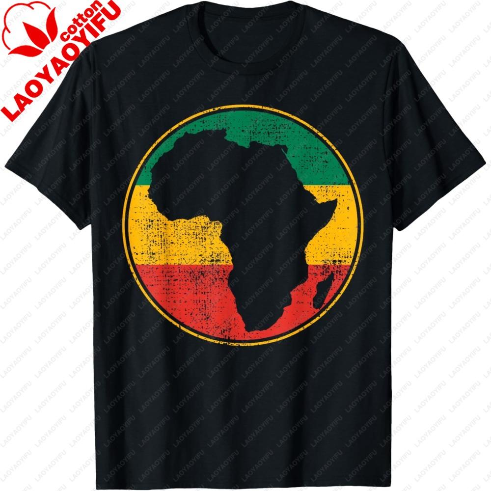 Africa Shirt Retro Map Tanzania Namibia Kenya TShirt Africa Map PanAfrican Flag Print Women Tee Casual Cultural Pride Tops