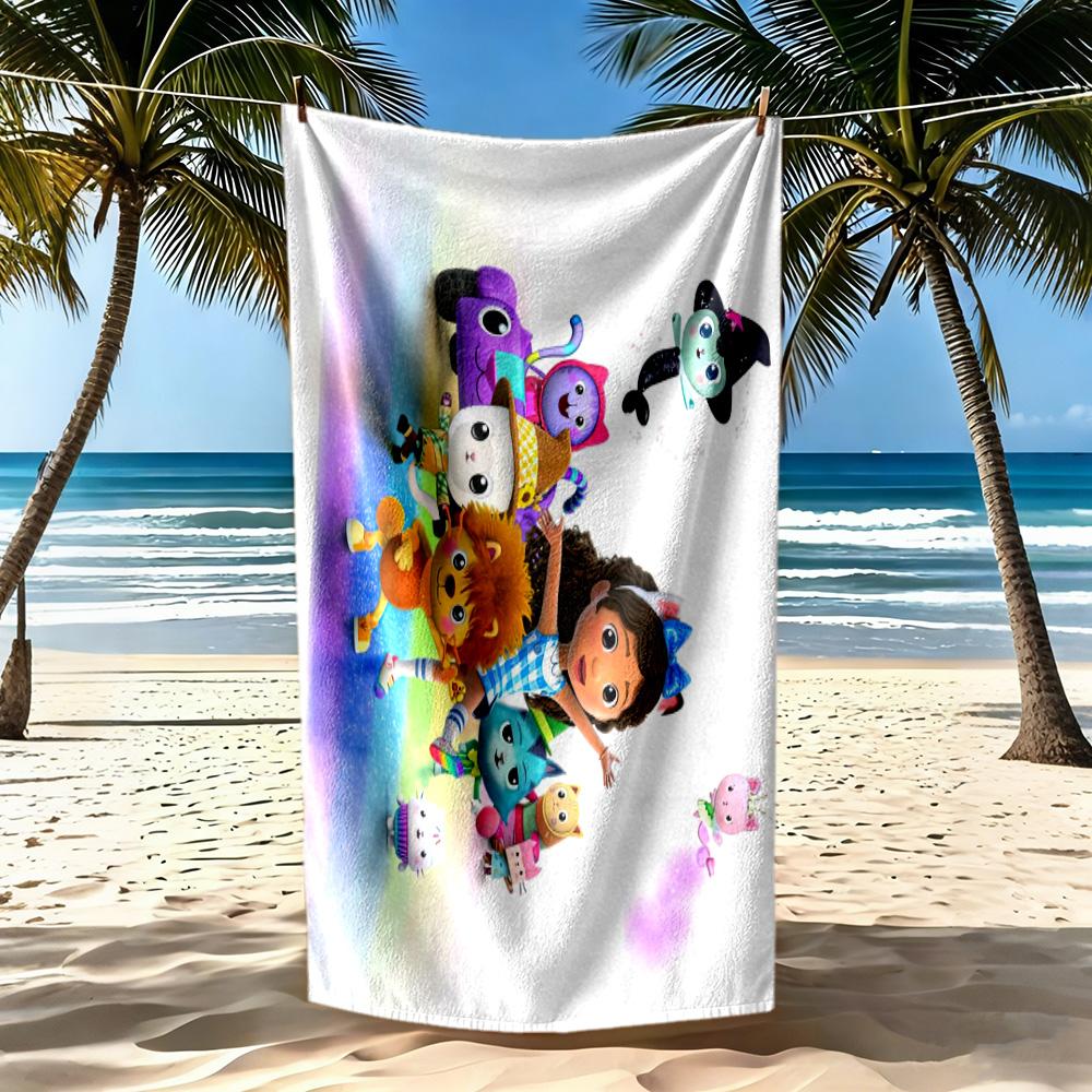 Cartoon Cute Gabbys5 Beach Towel High Absorbency & Quick-Dry Comfortable Lightweight