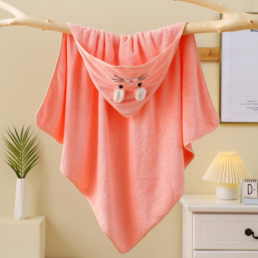 Embroidered-edged Absorbent Cartoon Baby High-density Swaddle Blanket