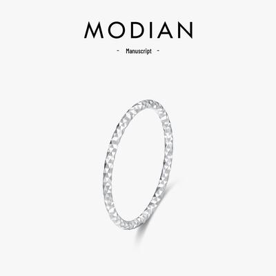 Starlight S925 Sterling Silver Carved Thin Ring for Women, Glimmering Cold Style