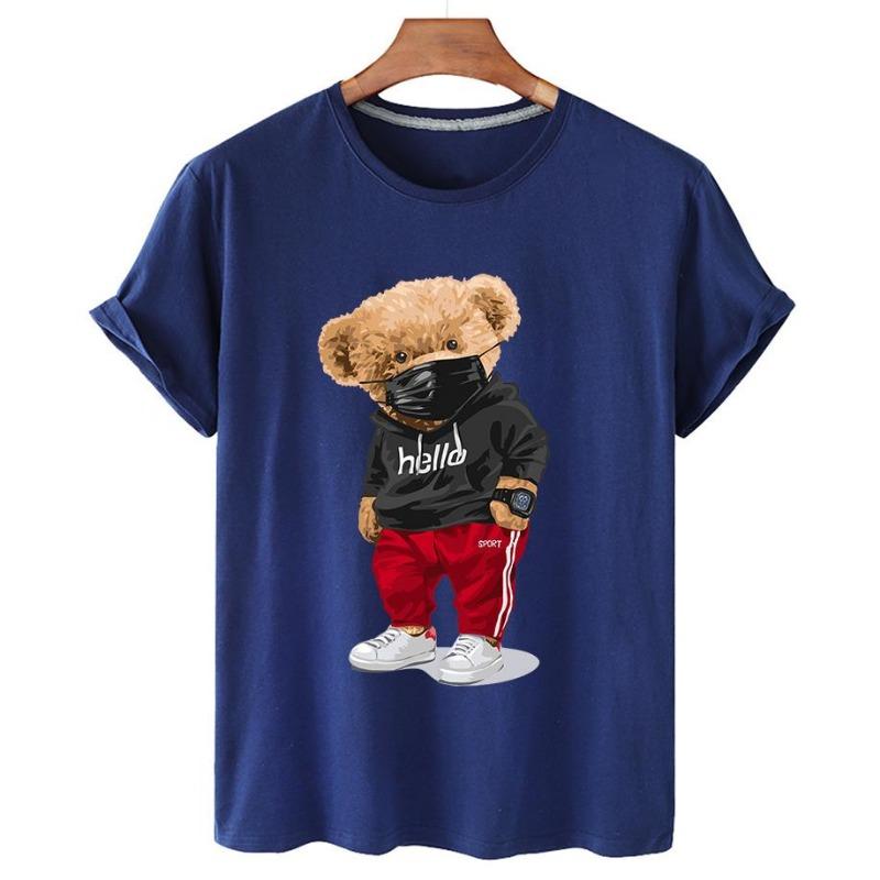 Summer Fashion Women's T-Shirt Bear 3D Printed Short Sleeve Tops Girl Loose Casual Loose Oversize Outdoor Clothing
