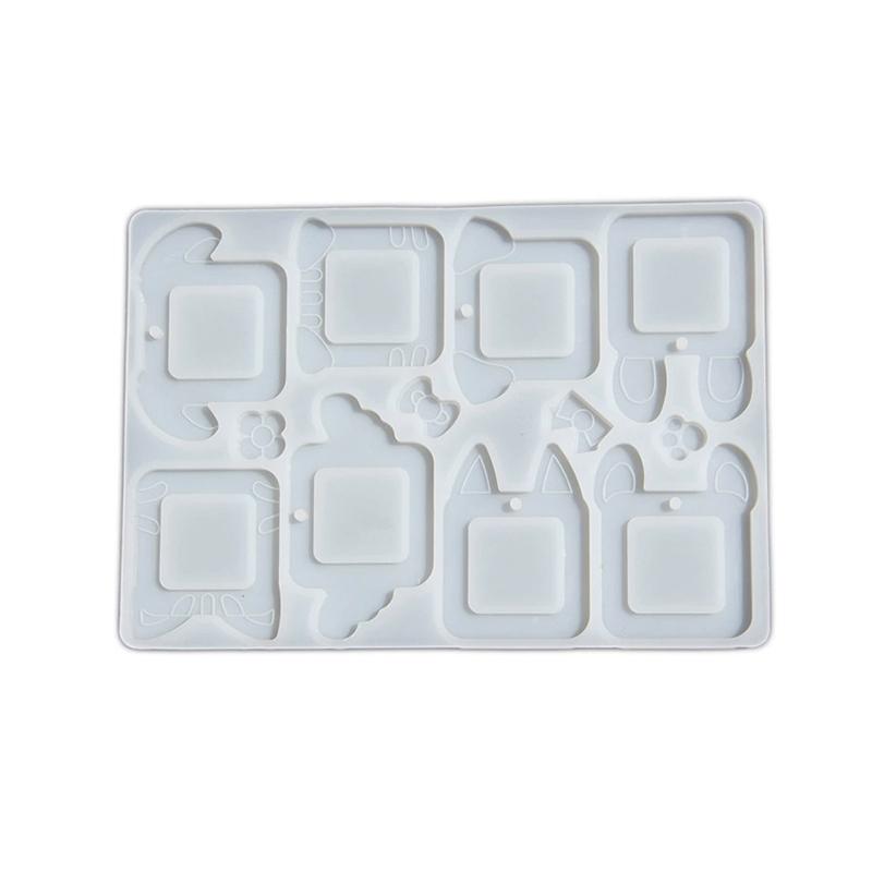 WTEMPO DIY Resin Animal Ears Shaped Design Mold Puppy Kitten Cute Pet Photo Frame Pendants Making Mold Silicone Mold for Pet Lover and Pet Adopters