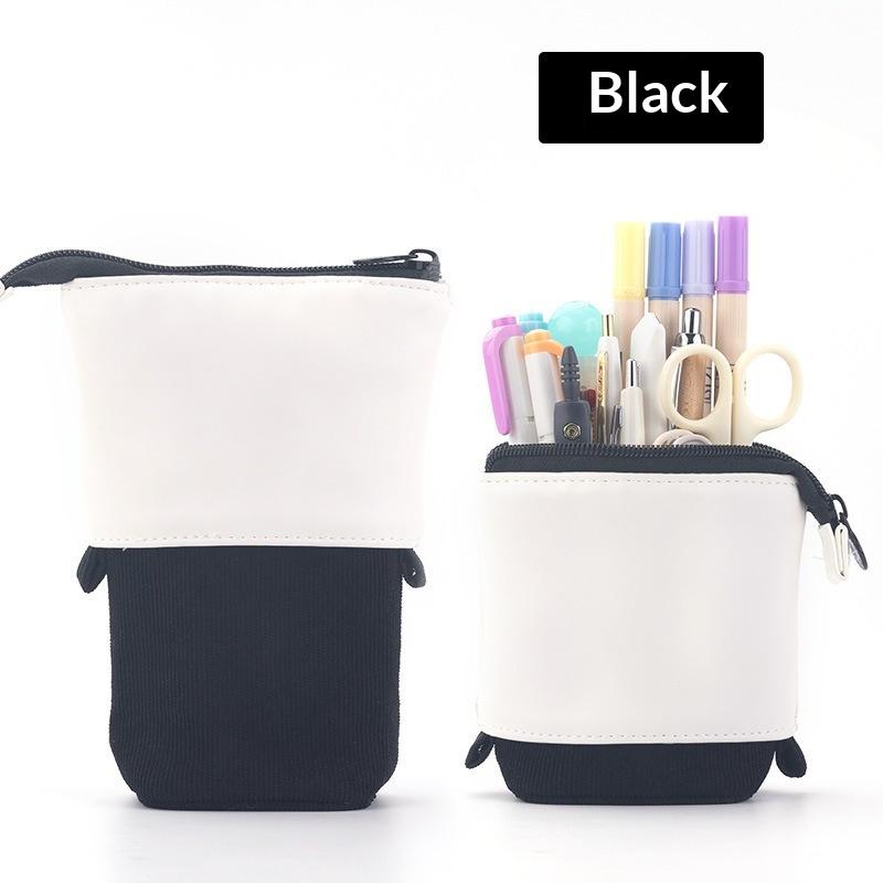 Retractable Pencil Case Kawaii Diy Printed Pen Case Large Capacity Pen Holder Stationery Storage Pencil Bag