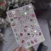 1Sheet Snowflake Penguin Sticker For Nails Cute Crystal Ball Lace Red Hat Star Bow Christmas Tree Nail Art Stickers Decoration