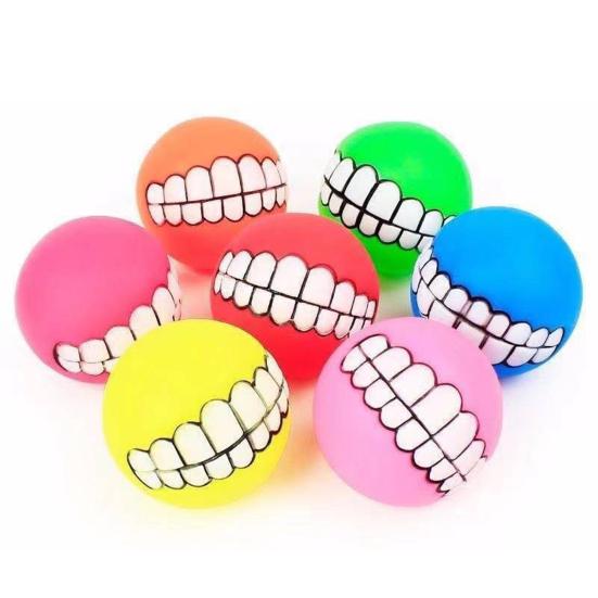 Teeth Ball Dog Chew Toy Bite Resistant Squeaky Ball Pet Interactive Toy Small Medium Large Dogs Teething Cleaning Ball Toy