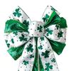 St Patricks Day Tree Topper Bows for Wreath Decorations Large White Green Glitter Shamrock Bowknot for Home Indoor Outdoor Decor
