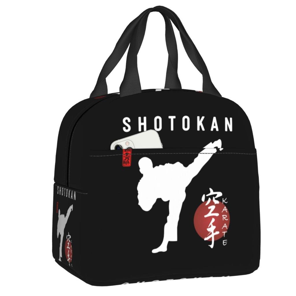 Custom Shotokan Karate Insulated Lunch Bags for School Office Portable Cooler Thermal Lunch Box Women Children