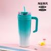 Big Mac gradual change handle ice cup oz large capacity handle car cup stainless steel straw thermos cup