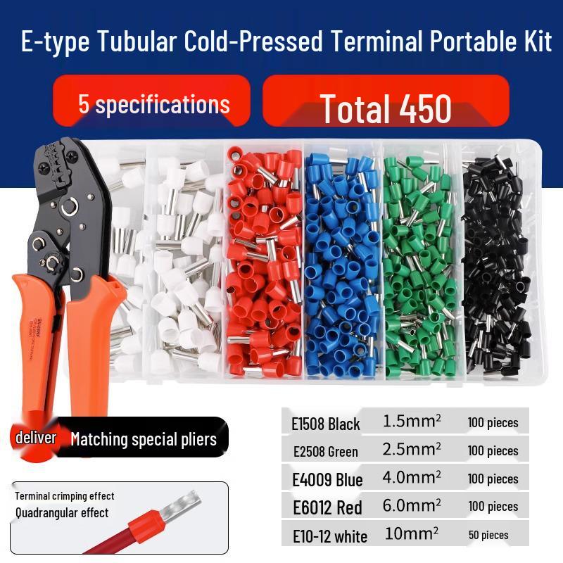 Tubular Needle Terminal Set: RV Crimp Pliers & SV/OT/UT Copper Lugs