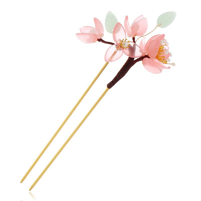Design Hanfu Hairpin, Hairpin, Glazed Flower Step Fringed Hairpin, Ancient Costume Head Jewelry, Super Fairy