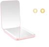 Handheld Pocket Mirror Portable Folding Handheld 1X/2X Magnification LED Compact Travel Pocket Makeup Mirror, Compact Mirror