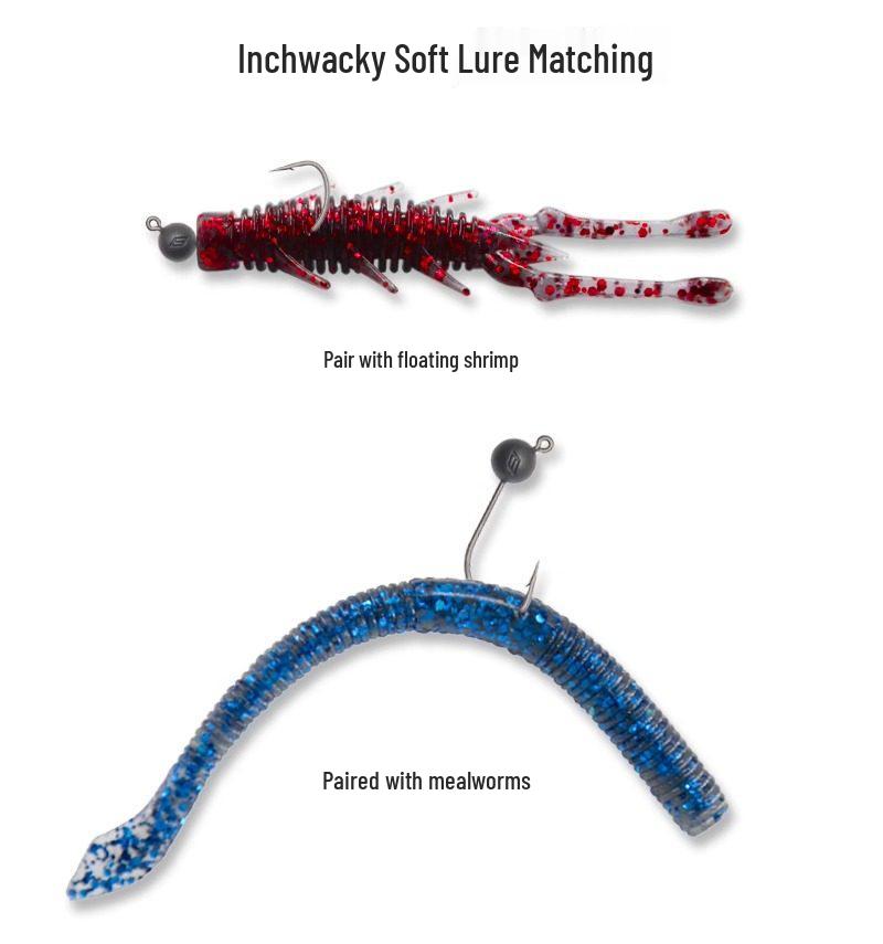 BKK Micro Resin Tungsten Jigs 8007 Inchwacky Haken Kunstaas voor Baars en Zachte Aaswormen