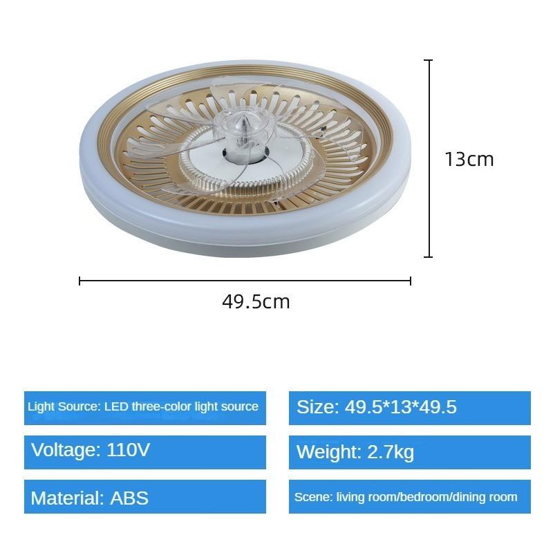 49.5*13cm Living Room Minimalist Integrated Pendant Light Fan Household Silent Electric Fan Light Modern Bedroom Ceiling Fan Lamp