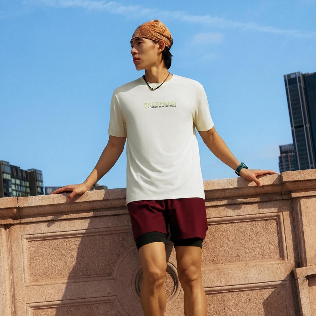 Skechers Breathable Round Neck Comfortable T-Shirt Men tops P226M111-0074
