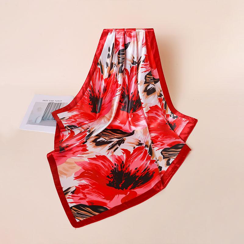 Spring Cross-border New Color Ding 90 Square Printed Headscarf European and American Trend Fashion Headscarf