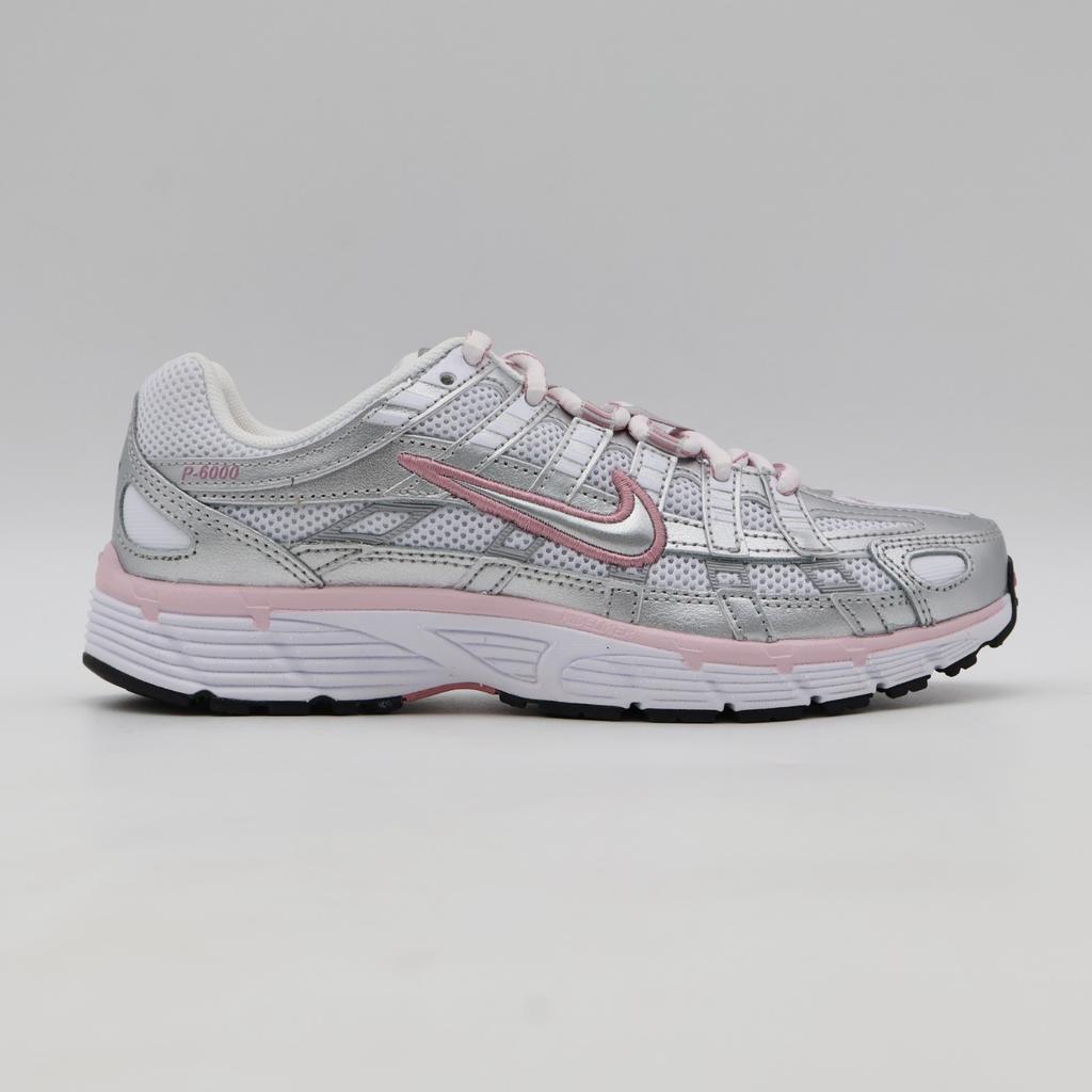 BV1021-108 Nike P-6000 White Elemental Pink Black Metallic Silver (Women's)