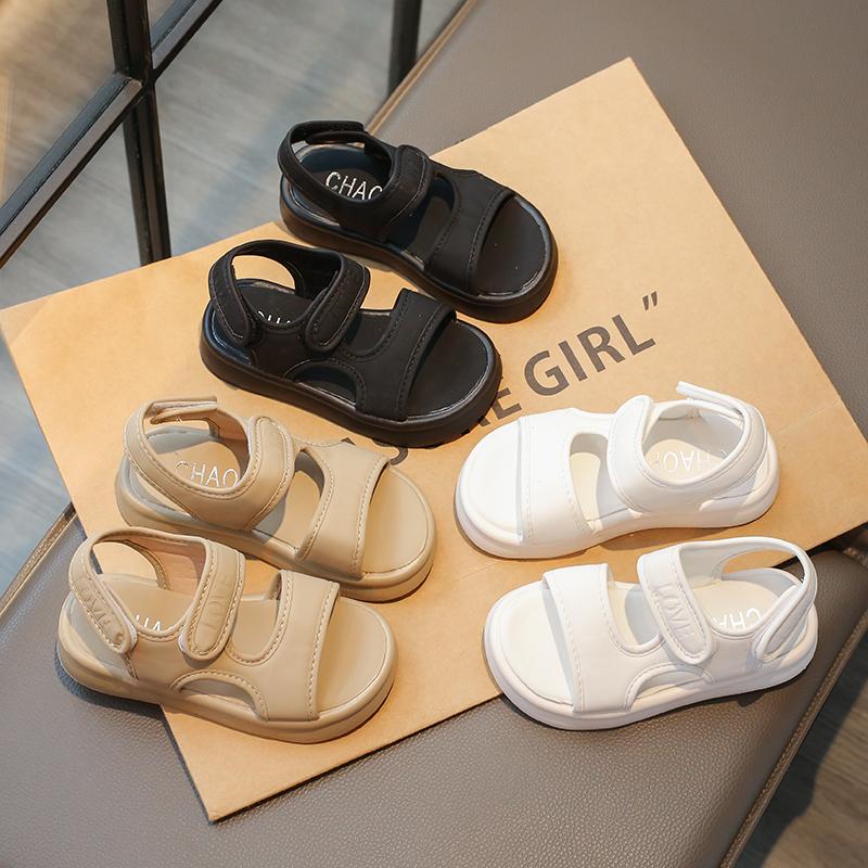 Kids Beach Shoes Casual Soft Sole Boys Girls Flat Shoes for Summer Trendy 2025 Summer New Girls Sandals Soild Color Non-slip