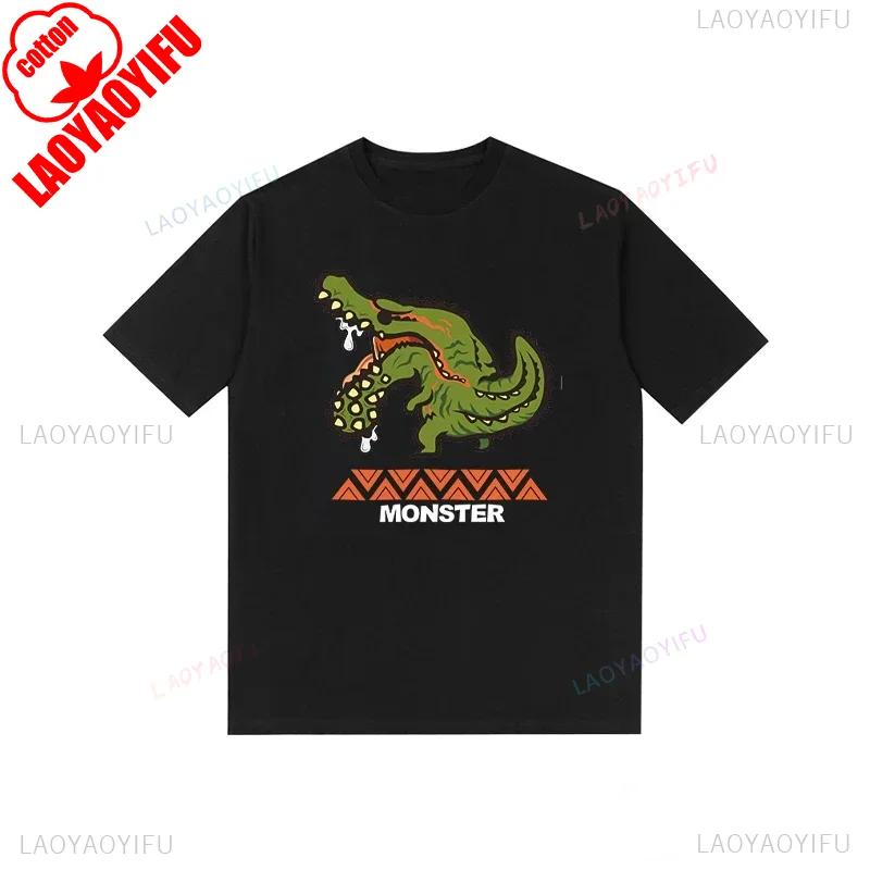 Monster Hunter Tshirt Funny Game Fans Cartoon Tops Cotton Korea Style Short Sleeve T Shirt Casual Hipster Streetwear Man Tees