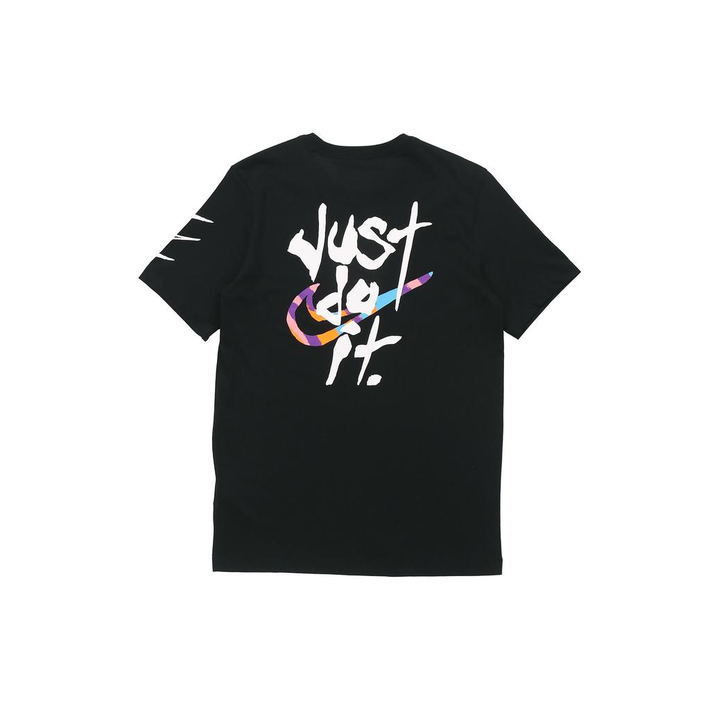 Nike Contrast Letter Print Sports T-Shirt Men Tops Black DB6136-010