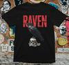 Raven On Skull T-Shirt Dark Gothic Bird Graphic with Red Text Horror Streetwear
