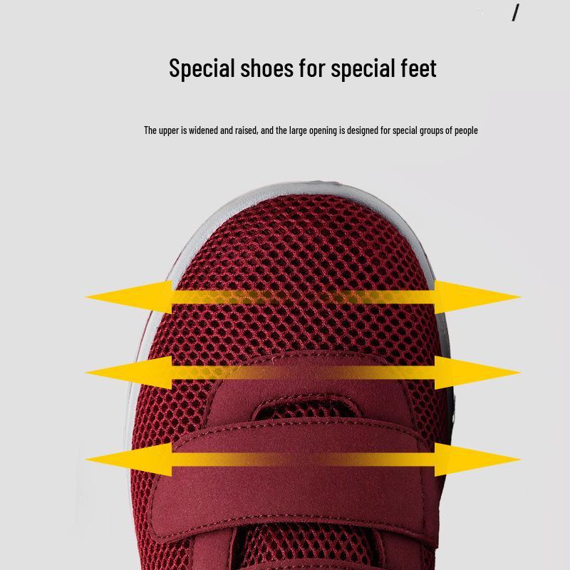 Breathable Wide Women's Shoes for Middle-Aged and Elderly with Diabetic, Swollen, Edema, and Hallux Valgus Feet