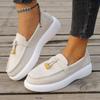 New Lefu Shoes Women's Soft Leather Retro Lazy Man Step On Thick Sole Flat Bottom Comfortable Single Shoe
