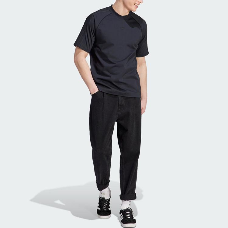 Adidas Originals Blue Version Essentials Solid Logo Sports Short Sleeve T-Shirt Men Tops IL6155