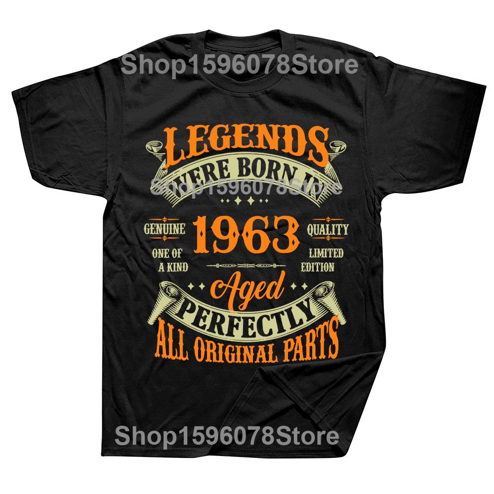 Birthday Vintage 1963 Old Gifts Vintage TShirts Summer Graphic Tshirt Streetwear Clothing Oversized Short Sleeve Tshirt