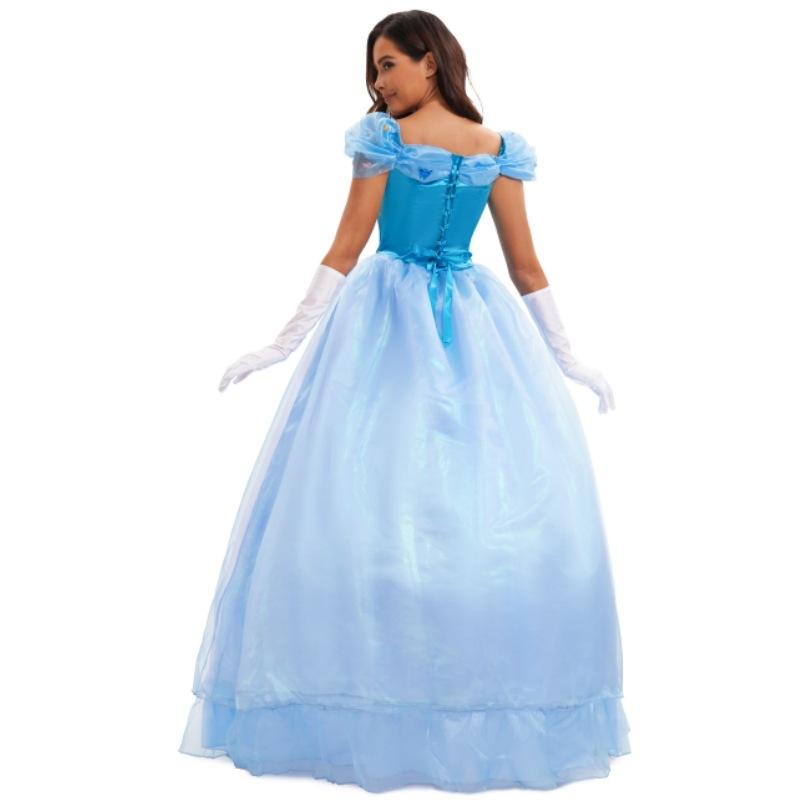 Halloween Adult Stage Performance Costume Cinderella Princess Dress Role Play Holiday Party Outfit Blue