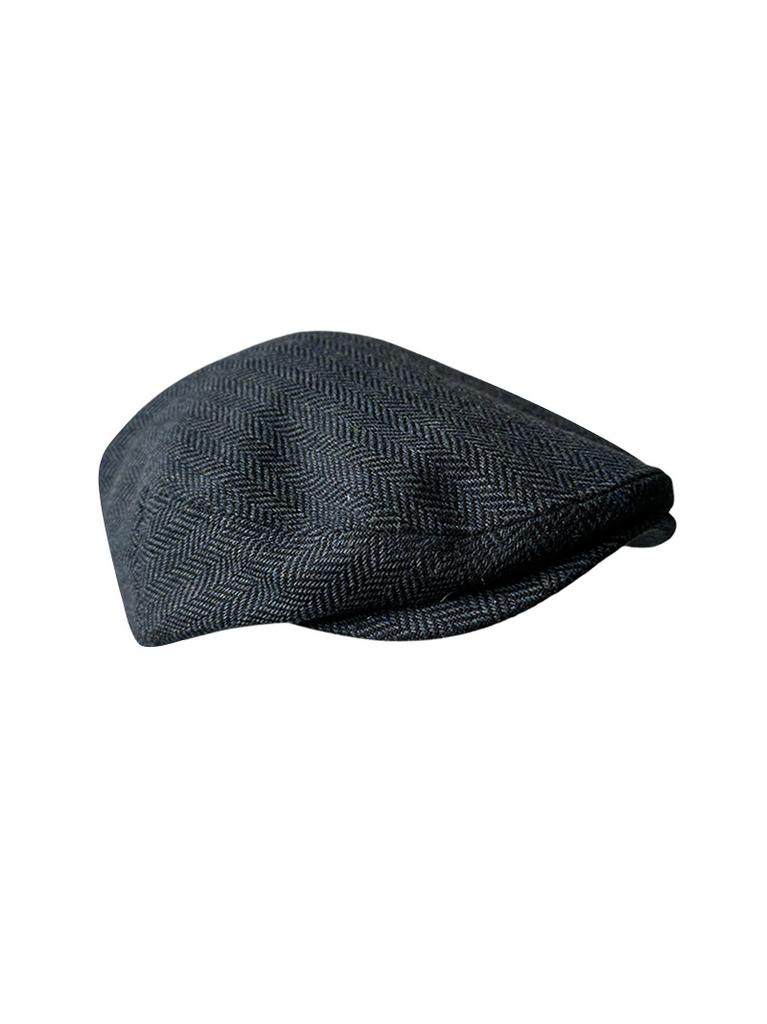 Gent Tweed Retro Big Size 60cm Newsboy Caps Men Autumn Woolen Striped Checkered Forward Hat Herringbone Flat Top Detective Beret