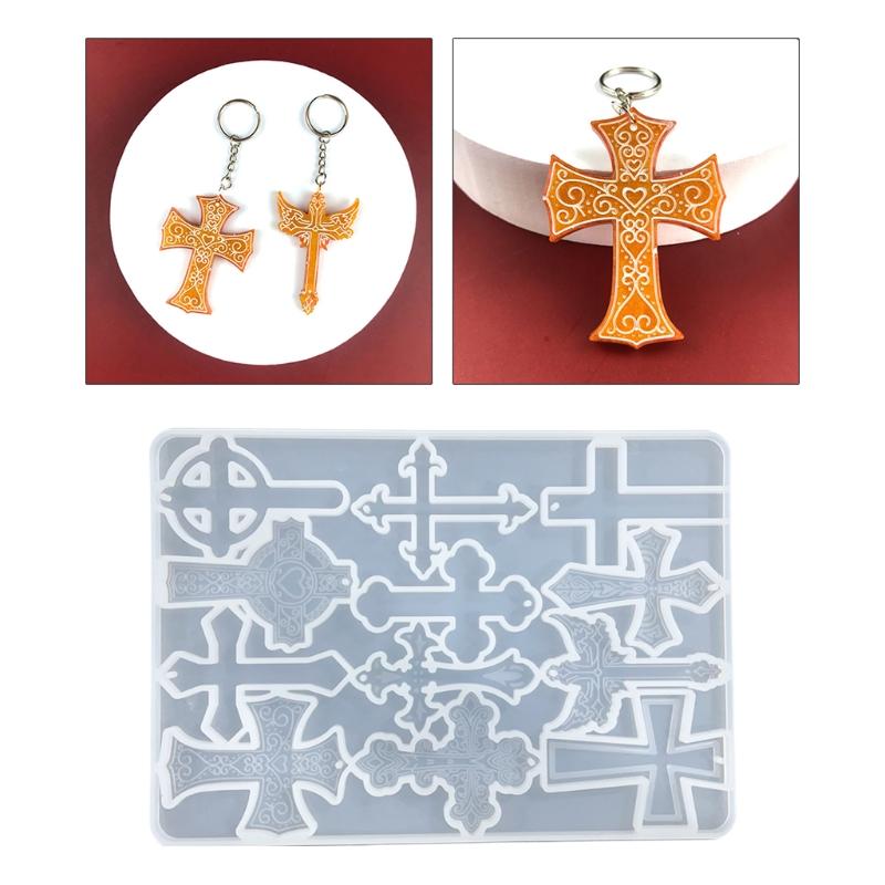 Handmade Jewelry Pendant Resin Casting Mold Tool Religious Theme Keychain Crystal Resin Mold DIY Crafts UV Epoxy
