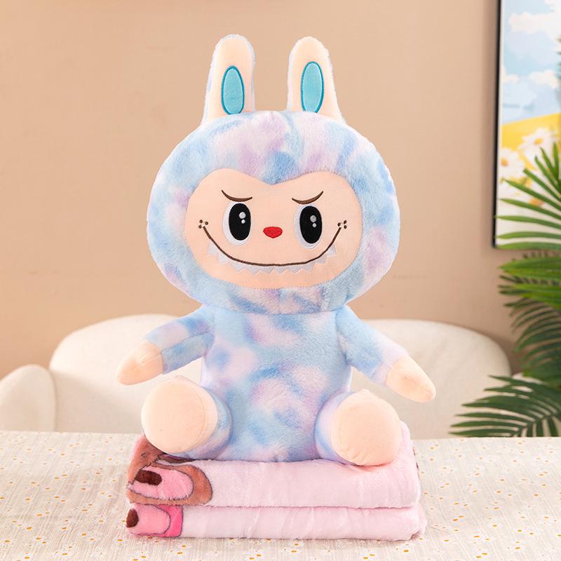 

Плюшевая игрушка и плед 2-в-1 с эффектом тай-дай: Милая подушка-одеяло для сна в сидячем положении 40cm (0.6kg) синий